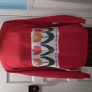 Vintage Tultex cross stitch tulips 🌷 sweatshirt XL